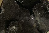 Septarian Dragon Egg Geode - Black Crystals #137905-1